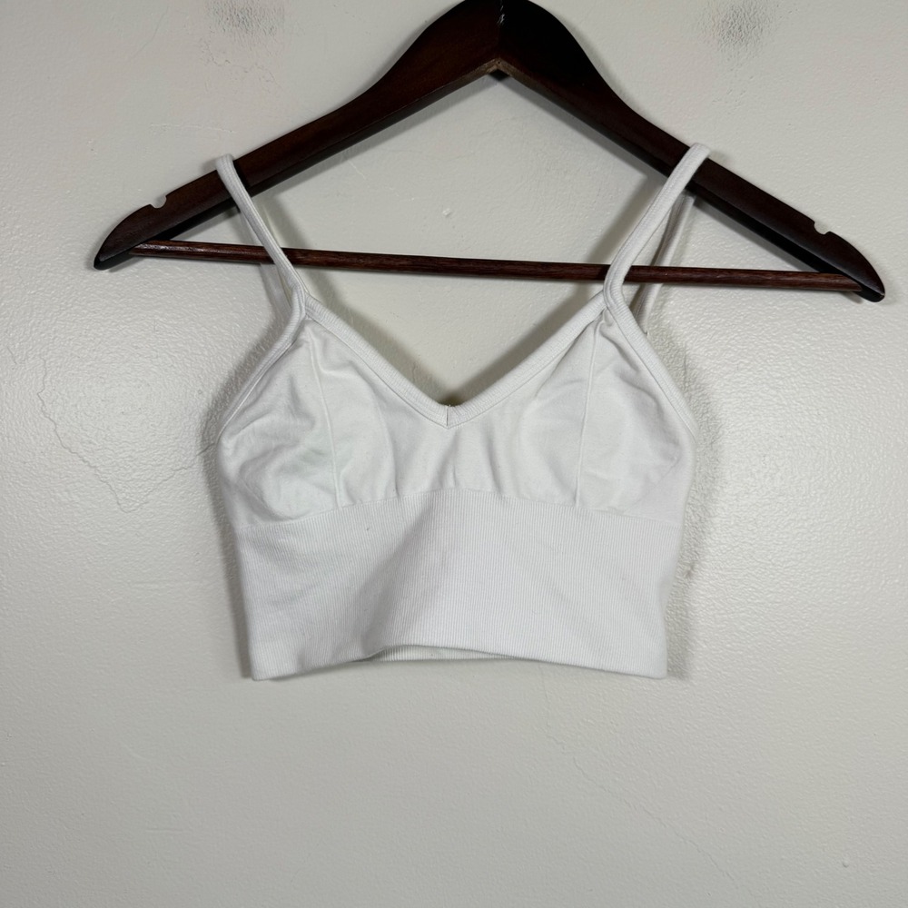 Alo Yoga Seamless Ribbed Wellness Bralette Size XS White